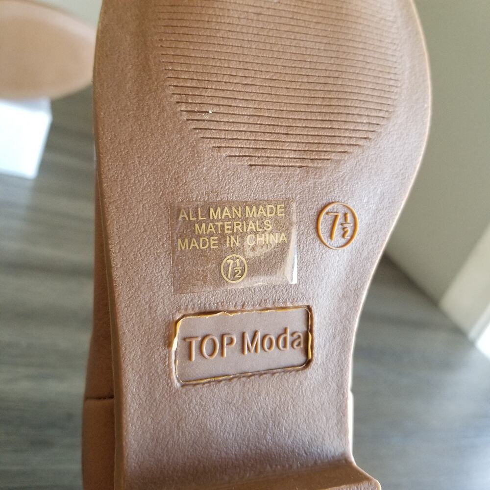 Top Moda Women's Brown Faux Leather Western Chelsea Ankle Boots Size: 7.5M New - Picture 9 of 10